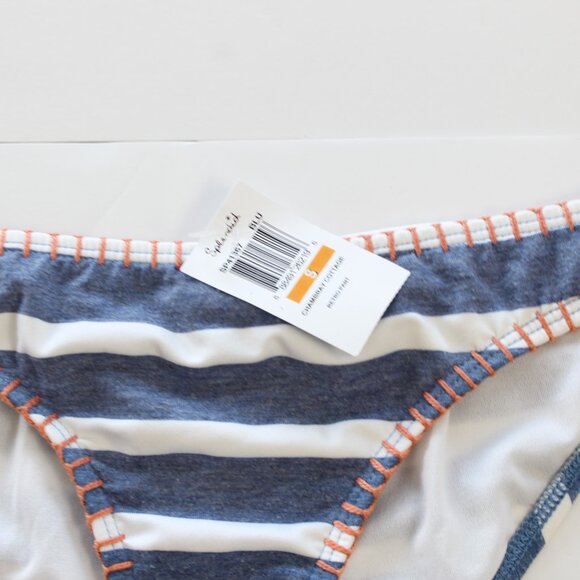 Splendid Chambray Cottage Retro Bikini Swim iBotto Blue Small NWT - Picture 5 of 7